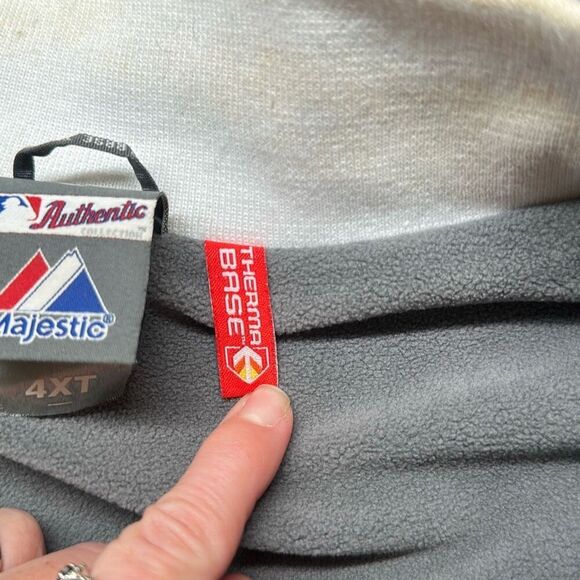 Detroit Tigers Majestic Baseball Full Zip Jacket Coat size 4XL Blue Thermabase - Picture 10 of 11